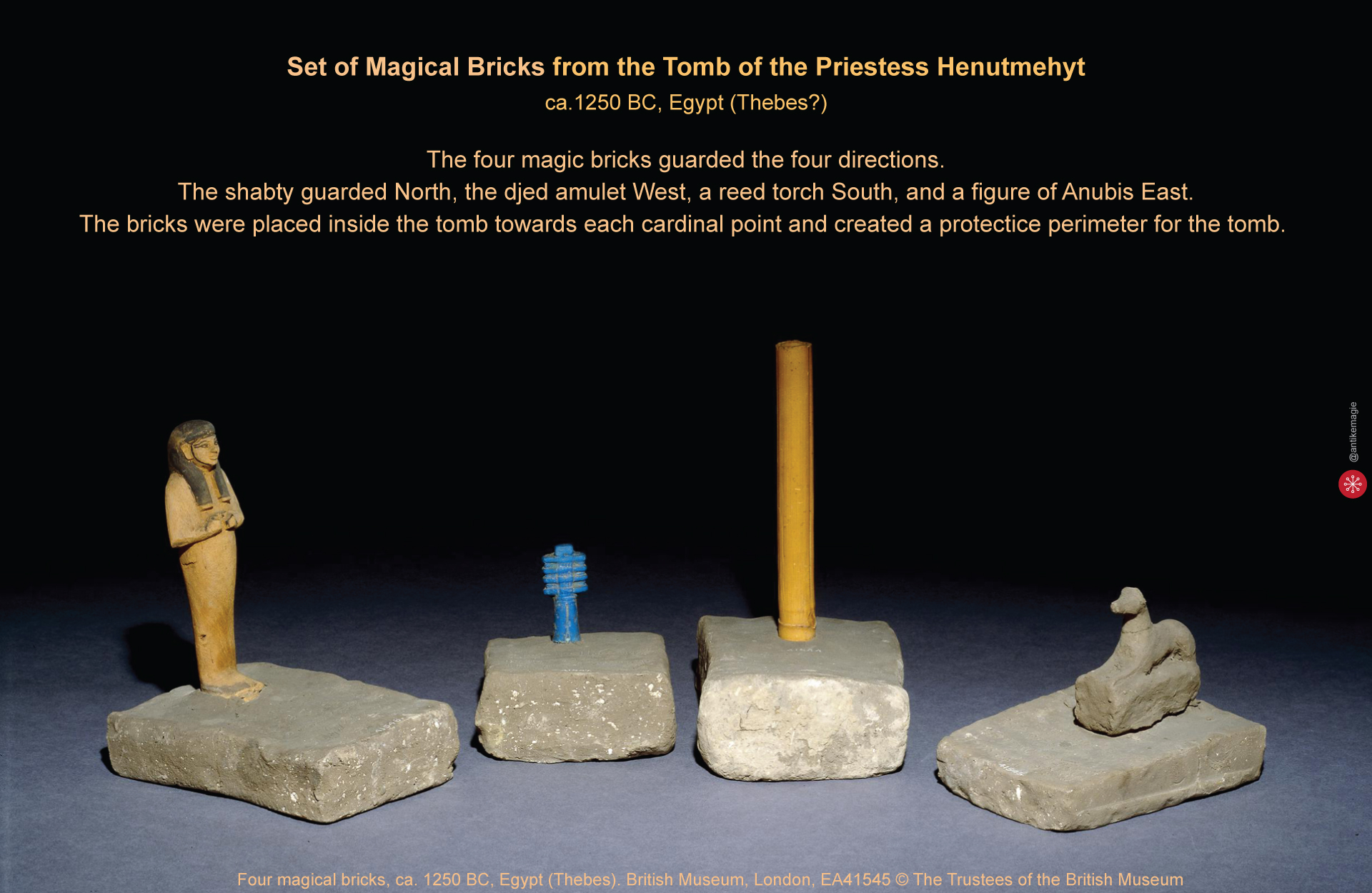 Set of Magical Bricks from the Tomb of the Priestess Henutmehyt. British Museum, London, EA41545